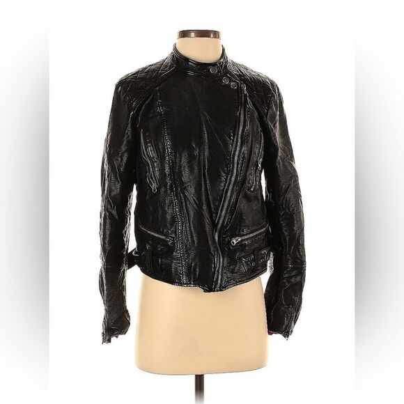 Free People Faux Leather Jacket Small - Picture 2 of 3